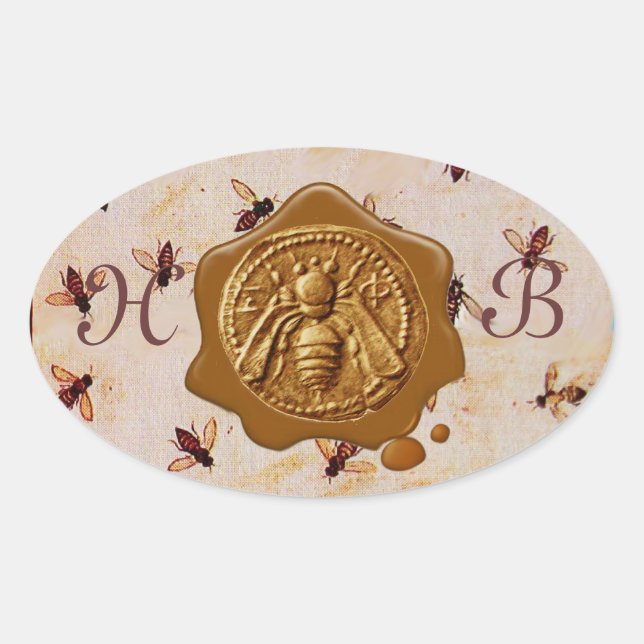 HONEY BEE, BROWN WAX SEAL MONOGRAM (Front)