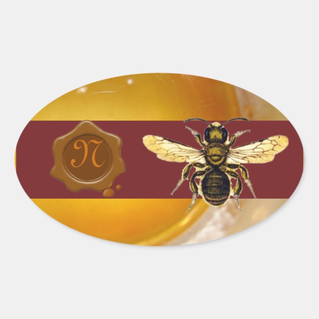 HONEY BEE BROWN WAX SEAL MONOGRAM ,BEEKEEPER (Front)