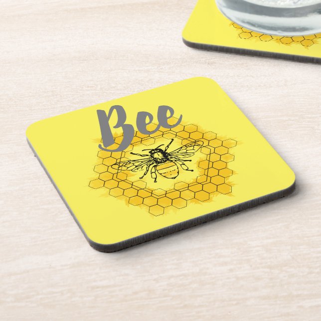 Honey bee Bumblebee trendy summer and spring Coaster (Left Side)