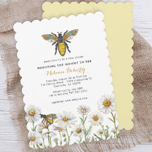 Honey Bee Bumblebee Wildflowers Baby Shower  Invitation