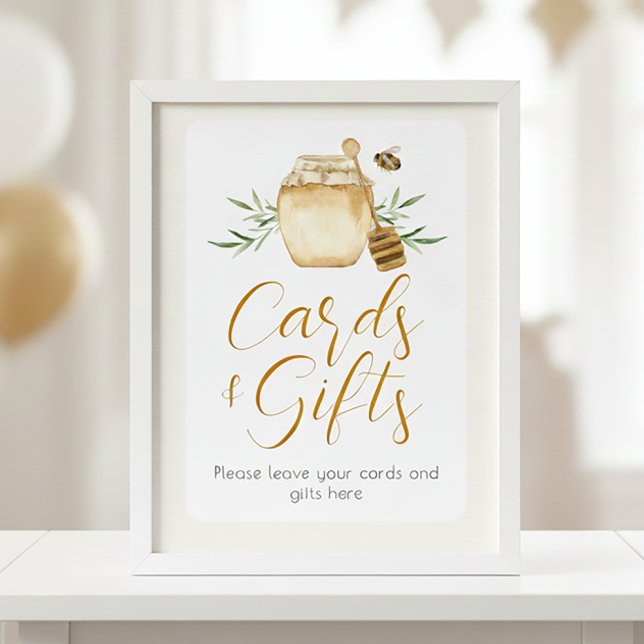 Honey Bee Cards And Gift Baby Shower Table Sign (Creator Uploaded)