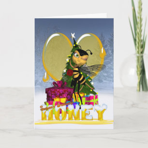 Honey Bee Christmas Card - Cute Honey Honey Bee
