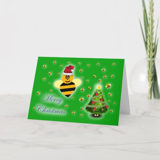 Honey bee Christmas card Italian honey bee apiary (Front)