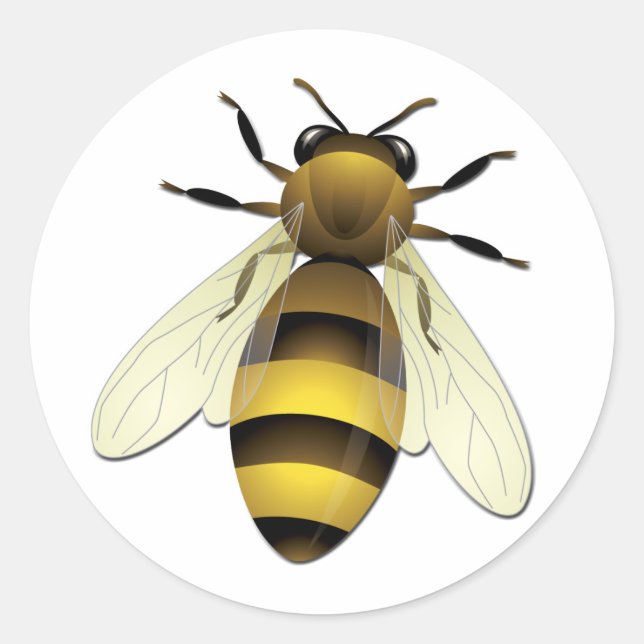Honey Bee Classic Round Sticker (Front)