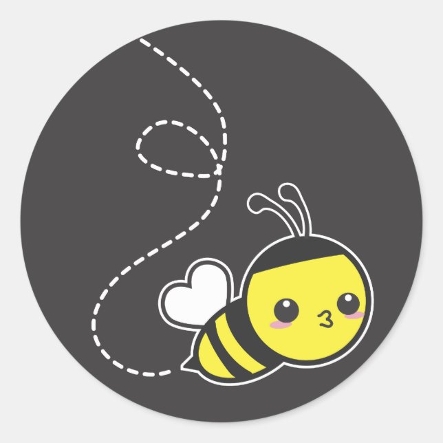Honey Bee Classic Round Sticker (Front)