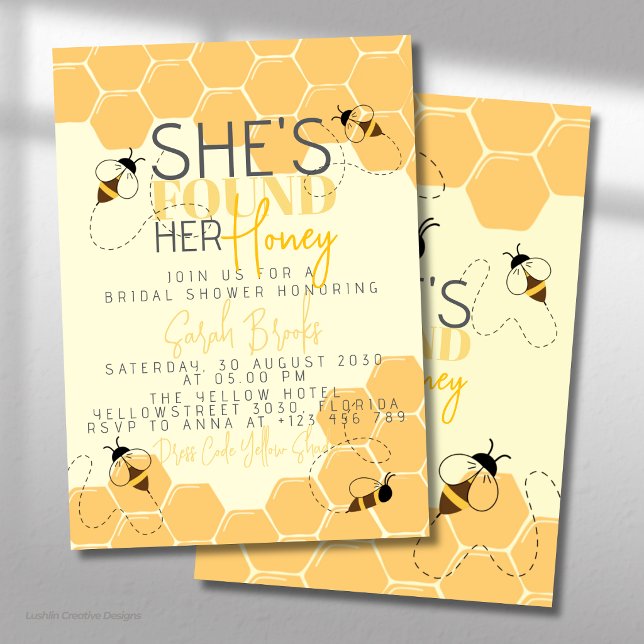 Honey Bee Comb Bridal Shower Invitation (Creator Uploaded)