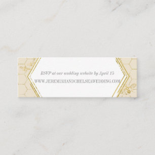 Honey Bee Cream Gold Pattern Custom RSVP Card