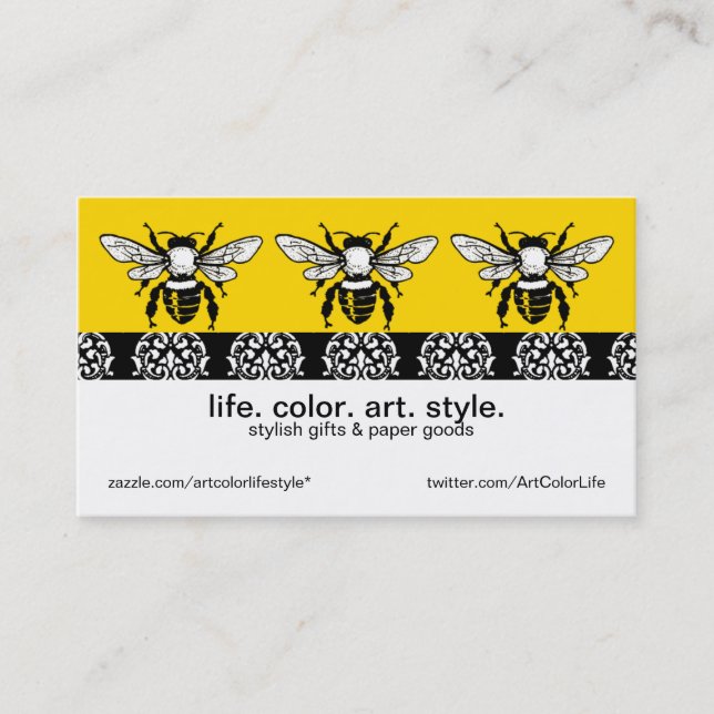 Honey Bee Custom Business Card (Front)