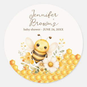 Honey Bee cute baby shower Classic Round Sticker