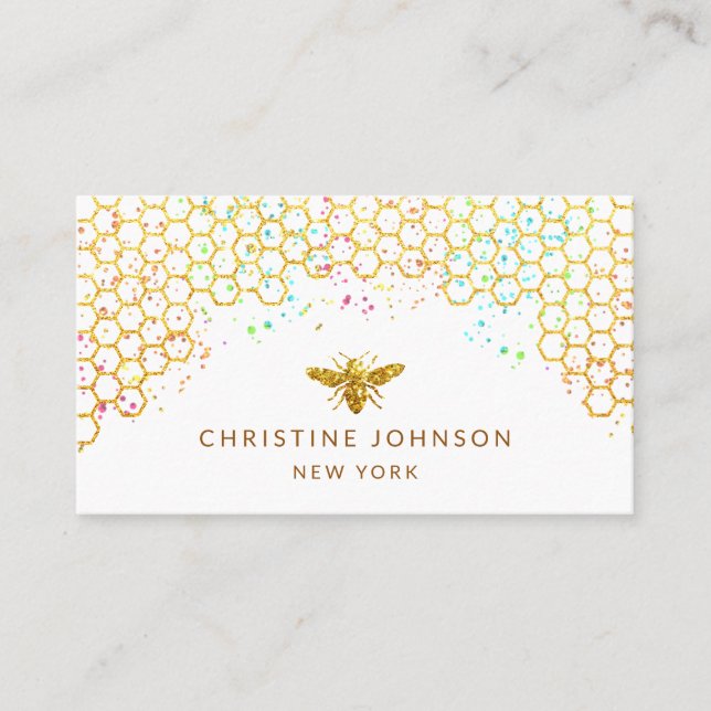 honey bee design logo business card (Front)