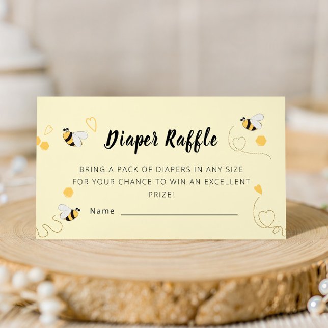 Honey Bee Diaper Raffle Activity Enclosure Card (Creator Uploaded)