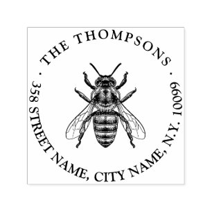Honey Bee Family Name Vintage Self-inking Stamp