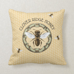 Honey Bee Farm Beekeeper Label 1 Cushion