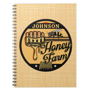 Honey Bee Farm Personalised NAME Sweet Beehive Notebook