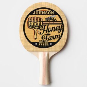 Honey Bee Farm Personalised NAME Sweet Beehive Ping Pong Paddle