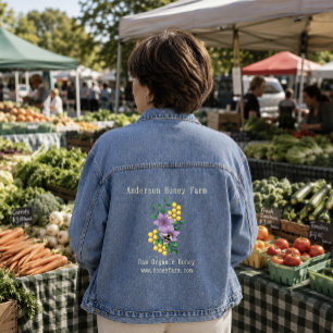 Honey Bee Farm Yellow Lavender Denim Jacket