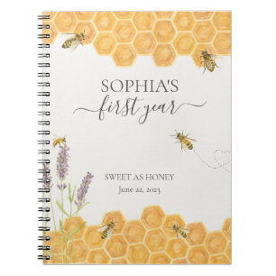 Honey bee first year milestone baby book