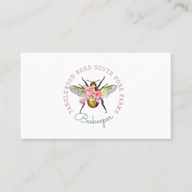 Honey Bee Floral Apiary And Products Business Card (Front)
