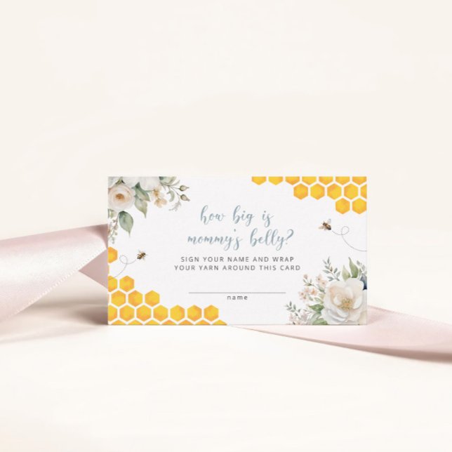Honey Bee Floral How Big Is Mummy's Belly Game Enclosure Card (Creator Uploaded)