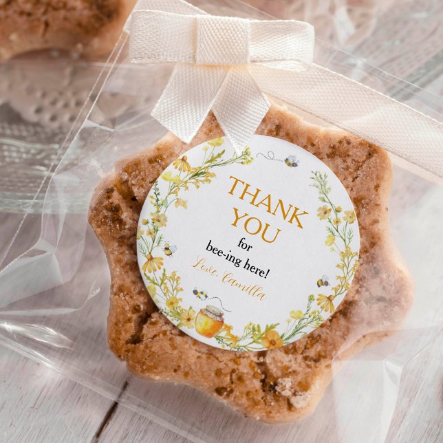 Honey Bee Floral Sticker Labels Birthday  (Creator Uploaded)