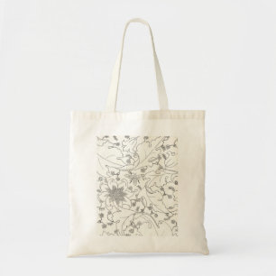 Honey bee floral tote bag
