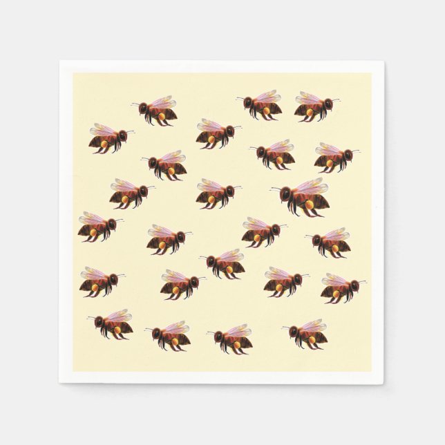 Honey Bee Flying   Napkin (Front)