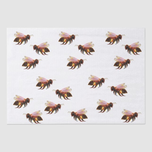 Honey Bee Flying   Tissue Paper (Front)