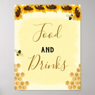 Honey Bee Food and Drinks Poster
