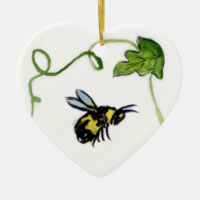 Honey Bee Garden Art Custom Ornament Pendant (Front)