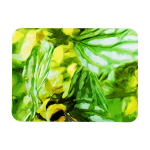 Honey Bee Gathering Pollen Abstract Impressionism Magnet