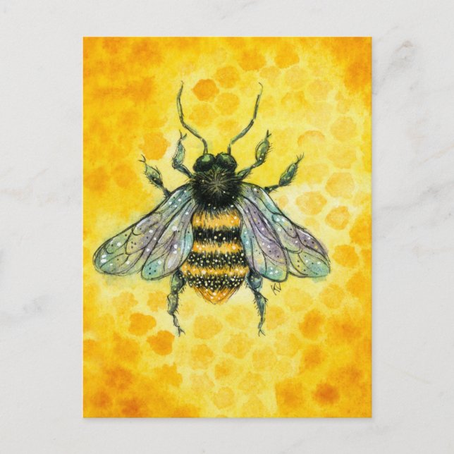 Honey Bee gold postcard (Front)