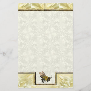 Honey Bee Gold Stationery