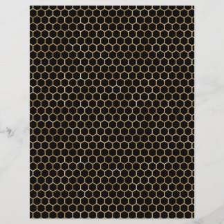 Honey Bee Golden Honeycomb Scrapbook Paper Sheet