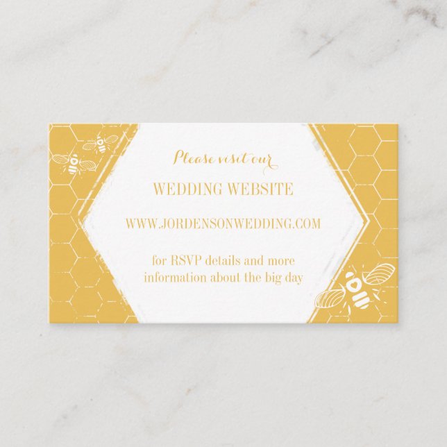 Honey Bee Golden Yellow Custom Website Card (Front)