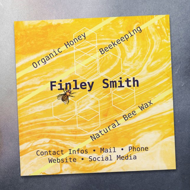 Honey bee hexagon Mixed paint texture Custom Text (Creator Uploaded)