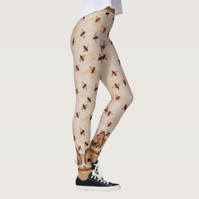 HONEY BEE HIVE,BEES,BEEKEEPER, Beekeeping Leggings (Right)