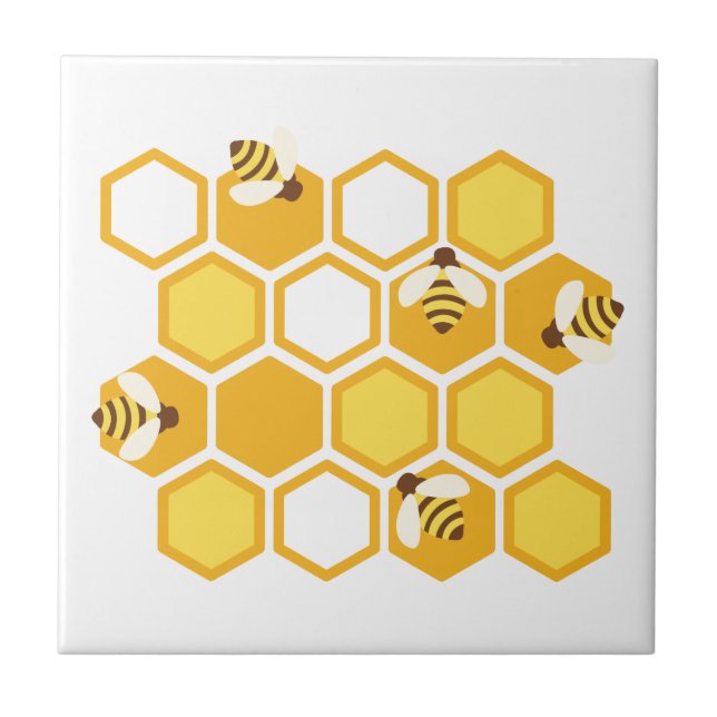 Honey Bee Hive Ceramic Tile (Front)