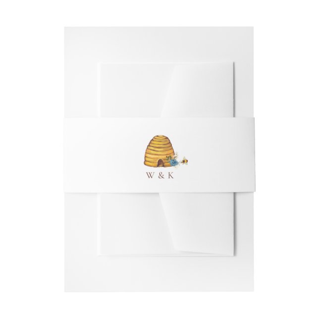 Honey Bee Hive  Invitation Belly Band (Front Example)