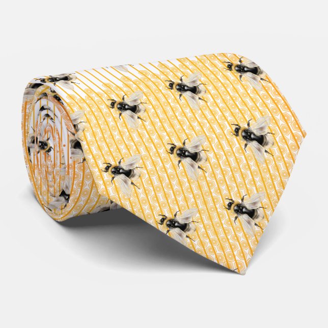 Honey Bee Hive Tie (Rolled)