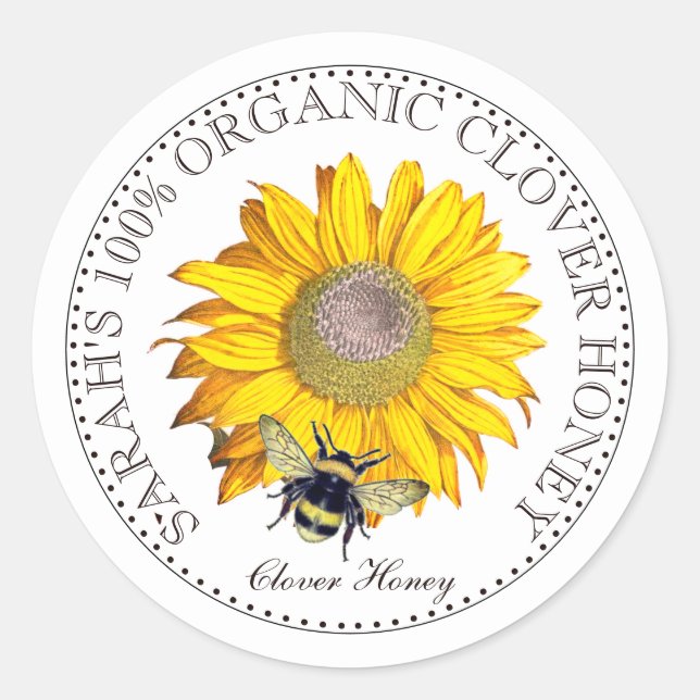 Honey Bee Honey Jar Label (Front)