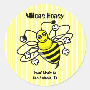 Honey Bee Honey Label Sticker