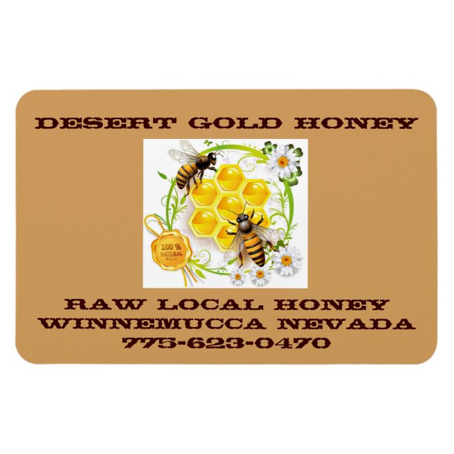 Honey Bee Honey Seller Beekeeper Apiarist Custom Magnet (Horizontal)