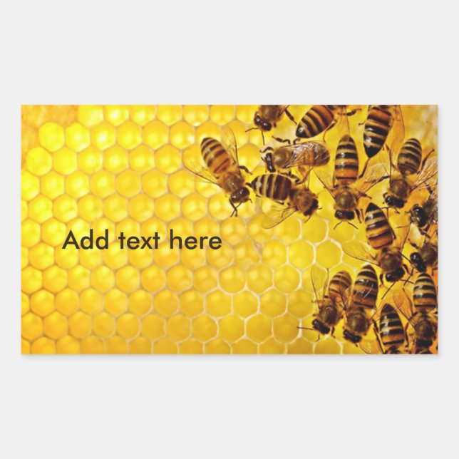 Honey Bee Honey Seller Beekeeper Apiarist Rectangular Sticker (Front)