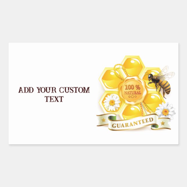 Honey Bee Honey Seller Beekeeper Apiarist Rectangular Sticker (Front)