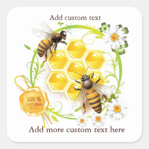 Honey Bee Honey Seller Beekeeper Apiarist Square Sticker