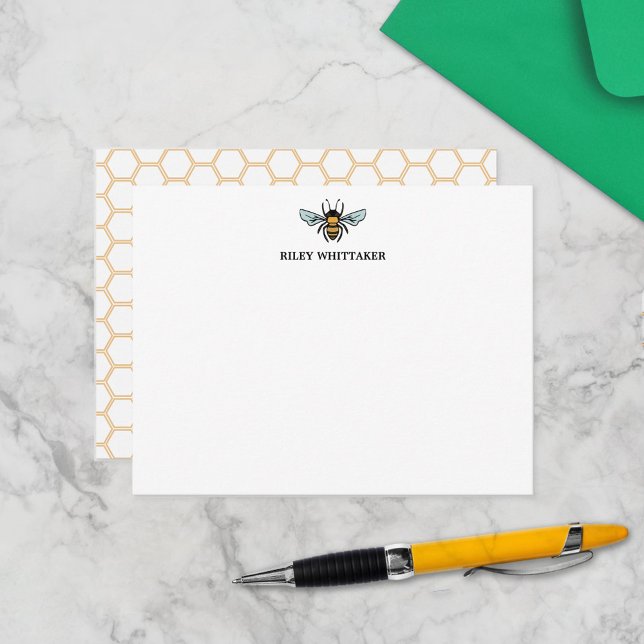 Honey Bee Honeycomb Add Your Name Card (Creator Uploaded)