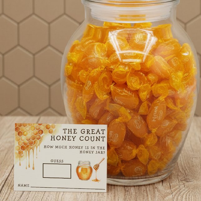 Honey Bee Honeycomb Baby Shower Guess How Many Enclosure Card (Honey Bee Honeycomb Baby Shower Guess How Many Enclosure Card
)