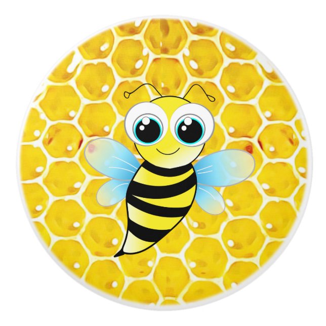 Honey Bee Honeycomb Cabinet Knobs (Front)