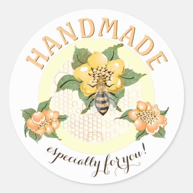 Honey Bee Honeycomb Canning Classic Round Sticker (Front)