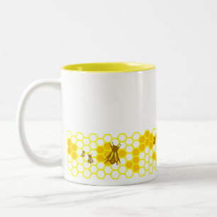 Honey Bee Honeycomb Custom Coffee Mug